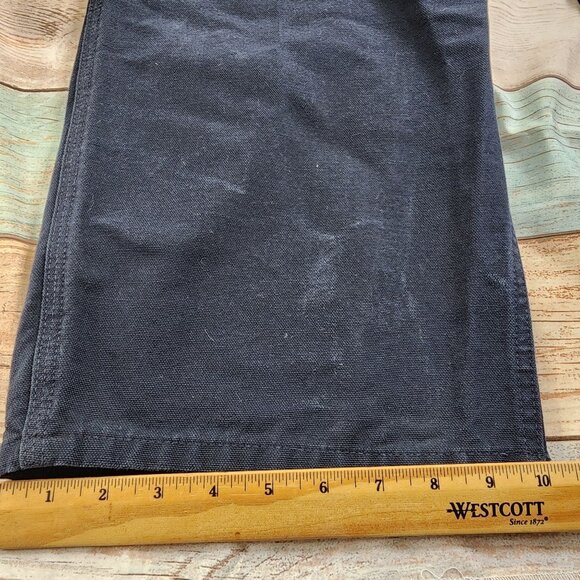 Carhartt Mens 48x30 B11 Denim Dungaree Work Pants Navy Blue Heavy Duty - Picture 10 of 10